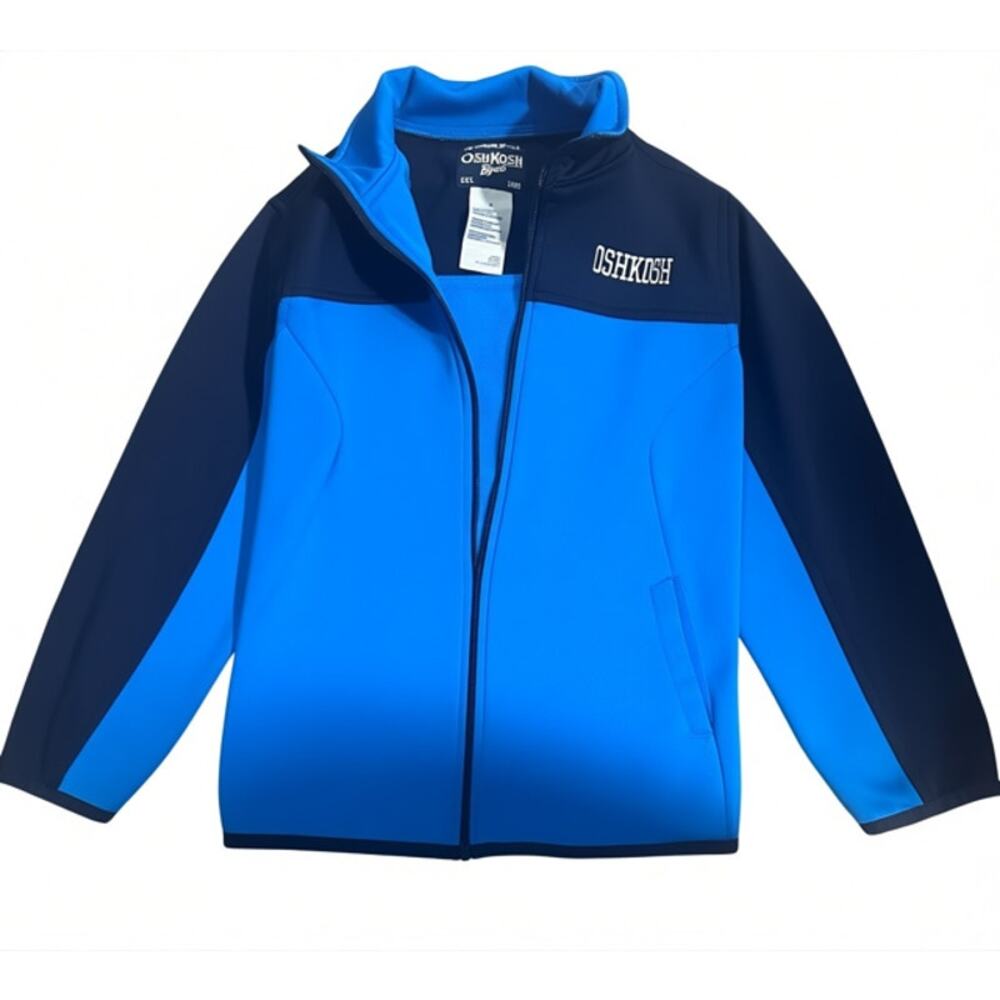 OshKosh B’gosh Jacket Size 8 Blue Black Zip Lightweight Coat